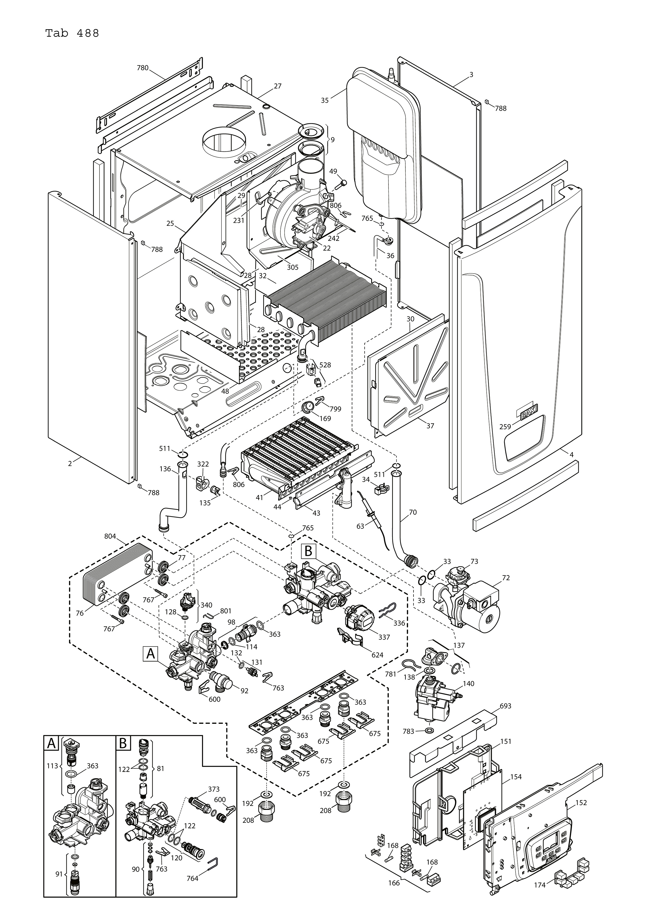 Схема котла baxi eco four 24 f